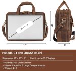 Luxorro Full Grain Leather Briefcase for Men, Top Choice Gifts for Men, Handcrafted Leather Laptop Bag with Multiple Compartments and Brass Hardware, Fits 15.6 Inch Laptop - Image 4